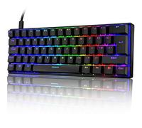 UK Layout 60% True Mechanical Gaming Keyboard Type C Wired 62 Keys LED Backlit USB Waterproof Keyboard 14 Chroma RGB Backlight Full Anti-ghosting Keys for Computer/PC/Laptop/MAC (Black/Brown Switch)