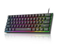 [UK Layout]MageGee TS91 Mini 60% Gaming/Office Keyboard,Waterproof Keycap Type Wired RGB Backlit Compact Computer Keyboard for Windows/Mac/Laptop