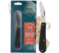 UK Legal Folding Pocket Knife - Endurance Clip Blade 5.7cm 420H Stainless Steel Blade, Black Handle, EDC for Camping, Gardening, Farming, Bushcraft, Hiking - Handcrafted in Sheffield