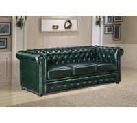 UK Leisure World Chesterfield Antique Green Faux Leather Three Seater Sofa Set Suites Settee 3 Seater