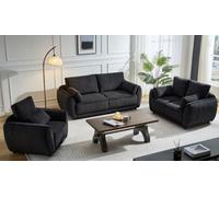 UK Leisure World Dark Grey Charcoal Fabric Sofa Sofa Set Suites Settee 3 2 1 Seater Soft Sofa