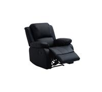 UK Leisure World Recliner Black Sofa Armchair Single Set Suites Settee Black Faux Leather 1 One Single Sofa Seater Armchair