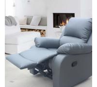 UK Leisure World Recliner Grey Sofa Armchair Single Set Suites Settee Grey Faux Leather 1 One Single Sofa Seater Armchair