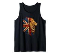 UK Lion Flag Funny British Pride Power Tank Top