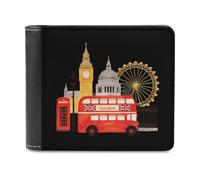 UK London City Landmarks Bifold Wallet Leather Purse Front Pocket | Slim,Credit Card Holder,Minimalist,Gifts for Men,Stylish,Coin Purse,Money Clip,with Card Slots