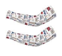 UK London Theme British Flag Arm Sleeves Cooling Sun Protection Arms Cover Gloves For Men Women M