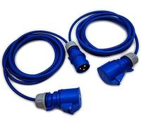 UK Made (15 Metres) 32 Amp Express (Power Distribution) Splitter Cable 32a 230v CEE Plug to 2 x 32a Coouplers