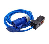 UK Made 20 Metre 13 Amp RCD Protected Plug to 16 Amp CEE Coupler Fly Lead Hook Up Cable