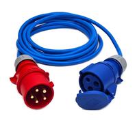 UK Made (5 Metres) 32Amp 3-Phase 5-Pin Red Plug to 230V 32A Socket Powe Supply Extension Lead
