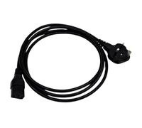 UK Made ASTA Approved 2m lead UK Plug to 3 pin IEC C13 Socket TV PC Fax Printer. (Black)