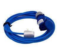 UK Made Mains Power 13Amp UK Plug to 16Amp IP44 240v Coupler Fly Lead (15 Metres)