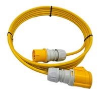 UK Made MC-Pro Heavy Duty 16A 110V CEE Extension Lead Plug to Coupler for Construction Site Power Suply Lighting, Power Tools, Work (16 Amp 2.5mm2 100v Yellow, 2.5 Metres)