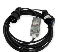UK Made Professional Stage Power Extension Lead, 32A to 16A, In-line RCBO RCD MCB Protection, IP44 Rated (32 Amp 230 Volt 3-Pin Plug, 10 Metres)