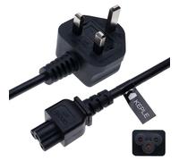 UK Mains 3 Pin AC Wall Power Cord C5 Cable Compatible with Acer Dell HP Sony Vaio Toshiba Delta/Lenovo Thinkpad IdeaPad X1 Yoga Edge Helix/Asus Rog Trio/LG/Elitebook/Acer/Chromebook (2m)