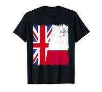 UK Malta Half Flag British Maltese Roots T-Shirt