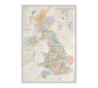 UK Map - Classic Wall Map Of The United Kingdom Poster - Front 84 x 59 cm