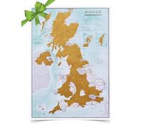 UK Map Poster- United Kingdom Scratch Off Print - Most Detailed Updated 2025 - Camper Van Accessories - Maps International - 59 x 42 cm