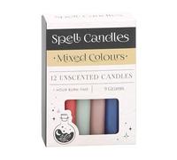 UK Mixed Spell Candles - Set of 12 Herbal Magick Candles for Candle Magic, Banish Negativity, and Healing Spells