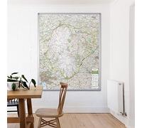 UK National Park Wall Map - Dartmoor - Large Dark Wood 87 x 109cm Wall Map - Ordnance Survey's Landranger Base, Great For Walkers, Adventures, Explorers And Outdoor Enthusiasts