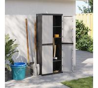 (grey and black, 65 x 37 x 85 cm) vidaXL Outdoor Storage Cabinet Terrace Patio Garden Cabinet Tool Cupboard PP