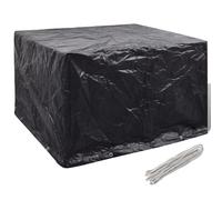 vidaXL Garden Furniture Covers 2 pcs 8 Eyelets 135x135x90 cm, Black