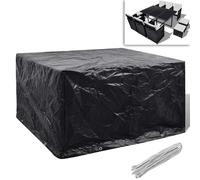 vidaXL 2x Garden Patio Furniture Covers 6 Persons Poly Rattan Set 8 Eyelets