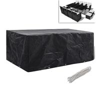 vidaXL Garden Furniture Cover 8 Person Poly Rattan Set 10 Eyelets 229x113cm