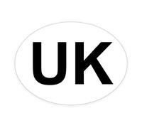 UK oval bumper sticker for cars, trucks etc - Size 180mm x 133mm - Self adhesive vinyl sign for the rear of UK vehicles