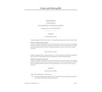 UK Parliament Crime and Policing Bill Amendments, House of Lords HLB 111, Perfect Binding, A4 Size 297 x 210mm, English, 4 Pages