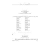 UK Parliament Crime and Policing Bill Marshalled List of Amendments, House of Lords HLB 111, Perfect Bound, 297 x 210 mm, English