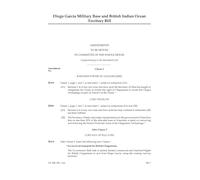 UK Parliament, Diego Garcia Military Base and British Indian Ocean Territory Bill Amendments, House of Lords HLB 139 I a, Perfect Bound, 297 x 210 mm, 4 Pages