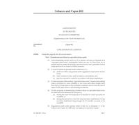 UK Parliament Tobacco and Vapes Bill Amendments, House of Lords Supplementary Document HLB 89 IV a, Perfect Bound, A4 Size 297 x 210mm, 4 Pages