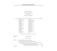 UK Parliament Tobacco and Vapes Bill Fifth Marshalled List of Amendments, House of Lords, Perfect Bound, 297 x 210 mm, 58 Pages, English