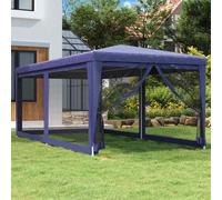 vidaXL Party Tent with 6 Mesh Sidewalls Red 3x6 m HDPE NEW