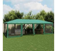 vidaXL Party Tent with 12 Mesh Sidewalls Green 8x4 m HDPE