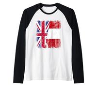 UK Peru Half Flag British Peruvian Heritage Jersey Raglan Baseball Tee