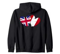 UK Peru Hearts Flag British Peruvian Friendship Zip Hoodie