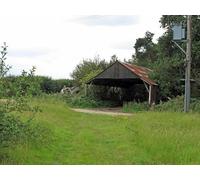 UK Photo Print A4 / 12"x8" Corrugated Iron Barn Brantham Seen from footpath c2011