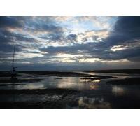 UK Photo Print A4 / 12"x8" High and Dry Leasowe Low tide sunset on Mockbeggar Wharf sandba c2007
