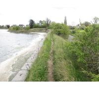 UK Photo Print A4 / 12"x8" High Tide Bosham Footpath on sea wall between Chidham Lane and c2014
