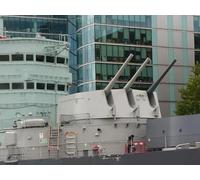 UK Photo Print A4 / 12"x8" HMS Belfast Guns London Armaments on the bow of the historic HM c2010