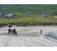 UK Photo Print A4 / 12"x8" Levenwick Sands Small curving bay with white sands and backed b c2010