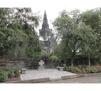 UK Photo Print A4 / 12"x8" Memorial plot Glasgow Glasgow Cathedral dominates the image, wi c2013