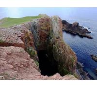 UK Photo Print A4 / 12"x8" Natural Arch, Turls Head Gruna Stack Grey seals and fulmars are c2010