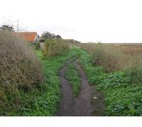 UK Photo Print A4 / 12"x8" Norfolk Coast Path, Brancaster Staithe With a circular survey m c2010