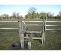 UK Photo Print A4 / 12"x8" Obstacle course, aka public footpath Kirtling Green After going c2010