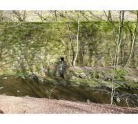 UK Photo Print A4 / 12"x8" Retaining wall on east side of the River Ryburn Kebroyd This en c2014
