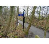 UK Photo Print A4 / 12"x8" Signpost on the Way of the Roses Caton Green The Bull Beck stag c2014