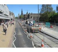 UK Photo Print A4 / 12"x8" Tram stop, Princes Street Edinburgh In the process of construct c2013