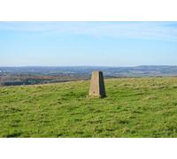 UK Photo Print A4 / 12"x8" Triangulation pillar on the Downs Bircholt Forstal Trig point T c2013